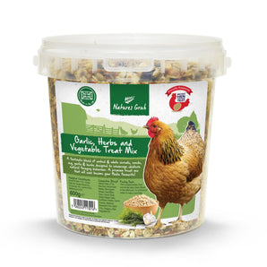 Natures Grub 1.2kg Bucket Garlic, Herbs & Vegetable Treat Mix